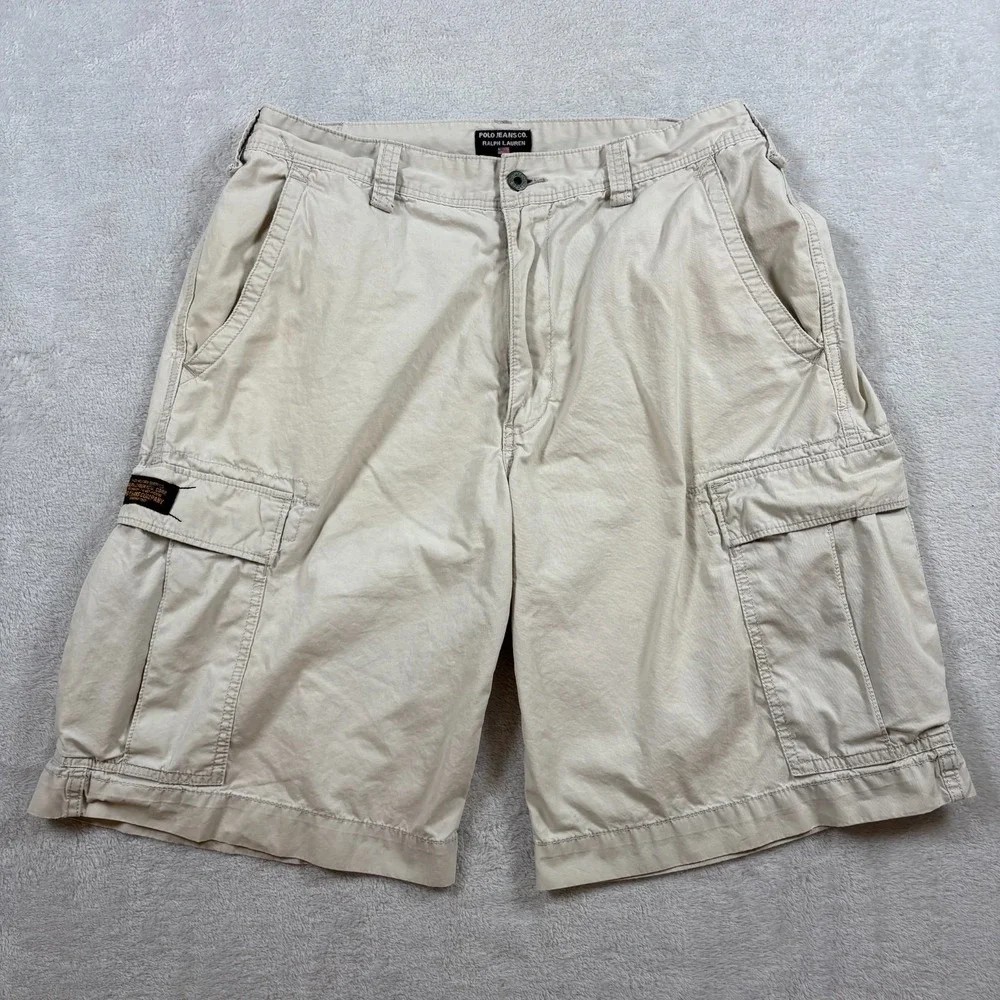 Vintage Y2K Polo Jeans Co Ralph Lauren Military Surplus Cargo Short 36 Baggy